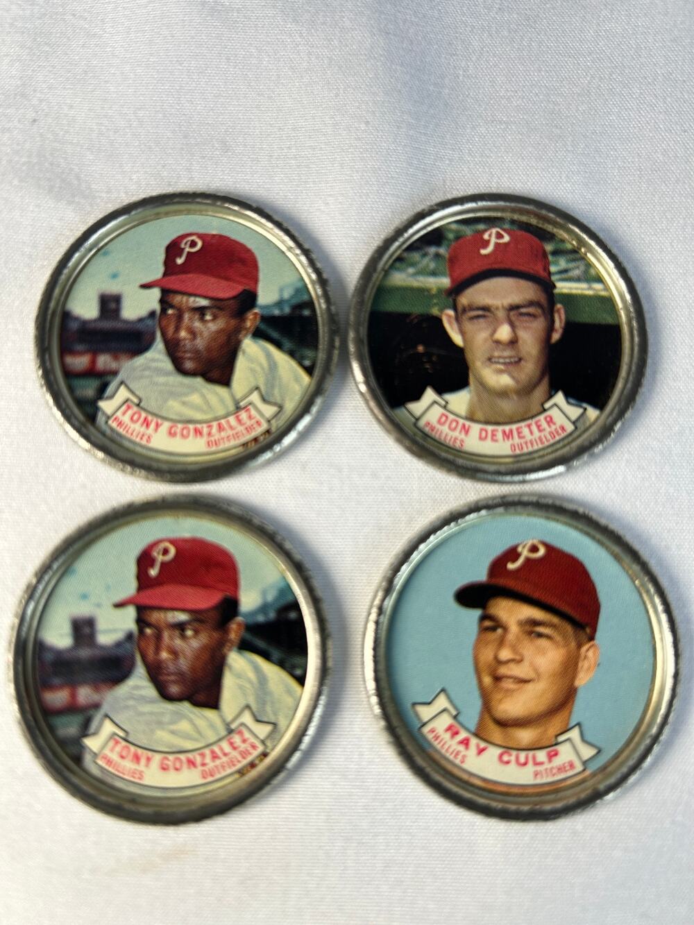 1964 Topps Baseball Coin Lot Tony Gonzalez  Ray Culp D. Demeter Phillies Vintage